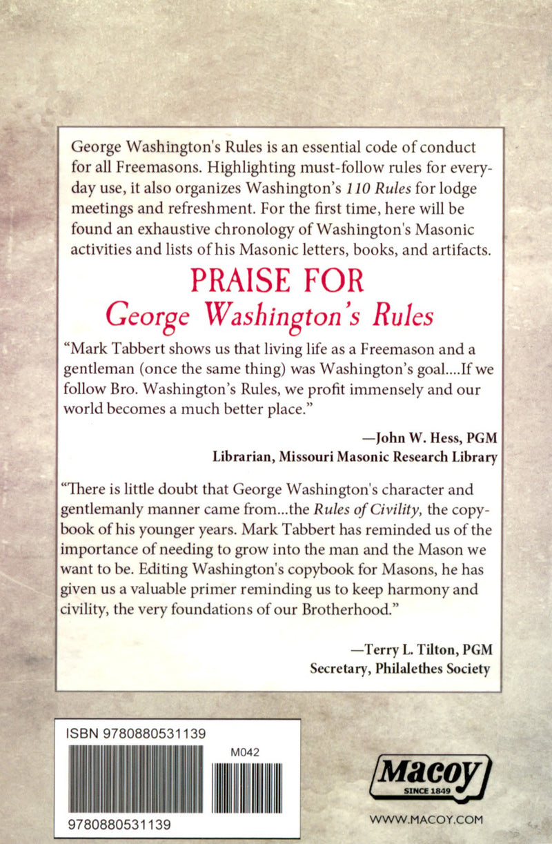 George Washington's Rules for Freemasons in Life and Lodge - Signed